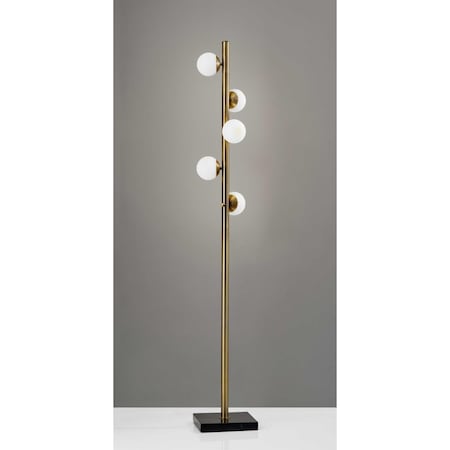 Estallar Swirled Sphere Brass Metal LED Floor Lamp ES3094495